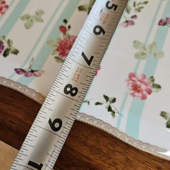 GRACE TEAWARE FLOWERED SANDWICH SNACK TRAY WHITE PORCELAIN VERY ELEGANT - Picture 5 of 6